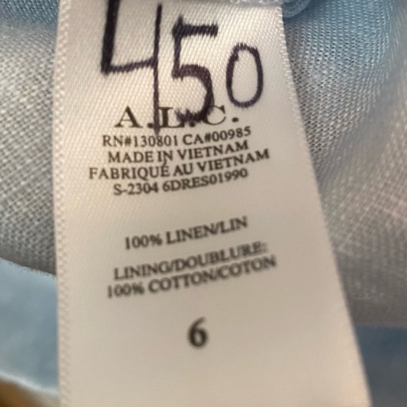 A.L.C. Wrenley Blue Linen Long Cut-Out Back Dress - Picture 11 of 12